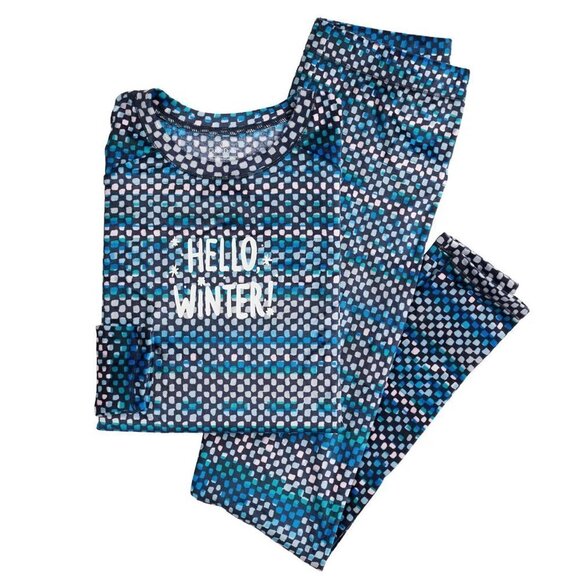 Cuddl Duds Womens Blue Winter Long Sleeve Pajamas Loungewear 2 Pc Set Sz S New - Picture 2 of 11